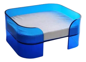 Acrylic Transparent Blue Pet Bed