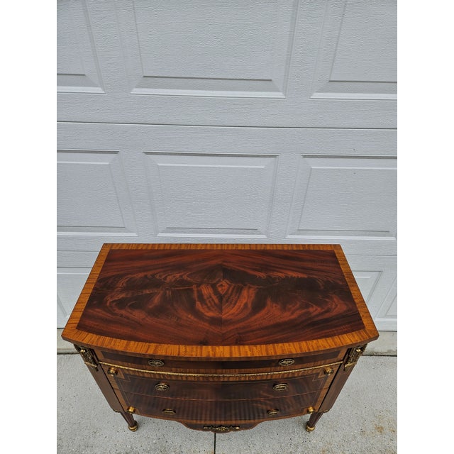 Late 20th Century Maitland Smith Louis XVI Mahogany Chest of Drawers For Sale - Image 5 of 15