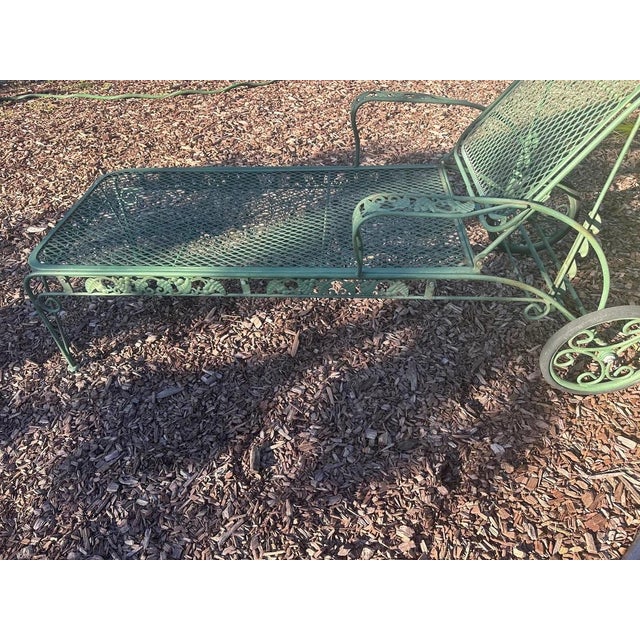 Metal Vintage Chaise Lounge Chair With Grape and Leaf Design For Sale - Image 7 of 10