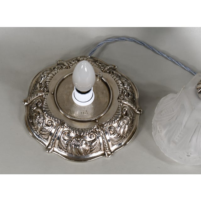 Metal French Art Deco Table Lamp by Muller Freres & Cherrier Et Besnus 1920s France For Sale - Image 7 of 11