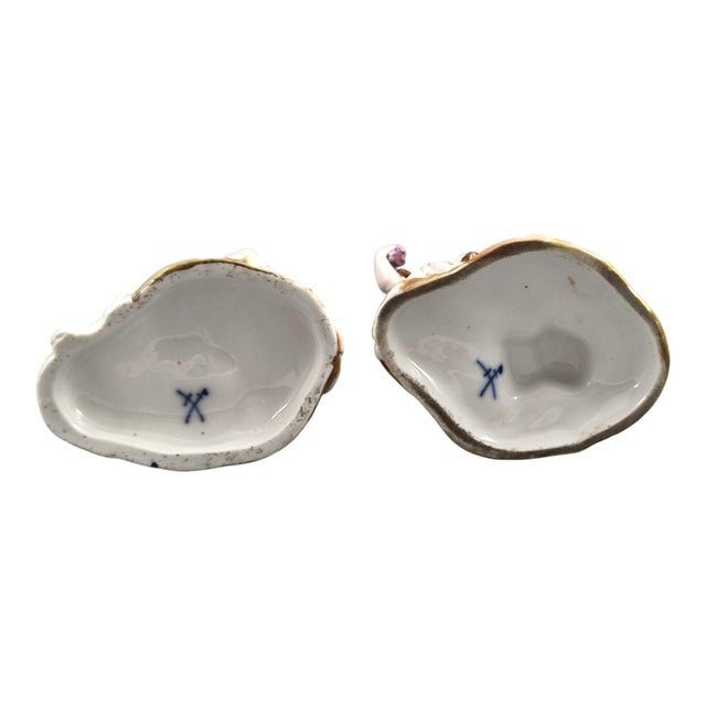 Allegorical Porcelain Candlesticks by Volkstedt R. Eckert and Co, 1895, Set of 2 For Sale - Image 6 of 11