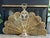 Vintage Brass Fireplace Screen Cameo Folding Peacock Screen For Sale - Image 9 of 11