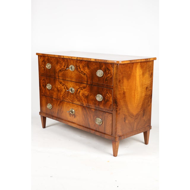Biedermeier Chest of Drawers in Walnut, 1830s For Sale - Image 4 of 18