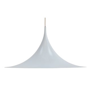 Vintage Semi Pendant Lamp in White by Claus Bonderup Thorsten Thorup for Fog & Mørup, 1960s For Sale