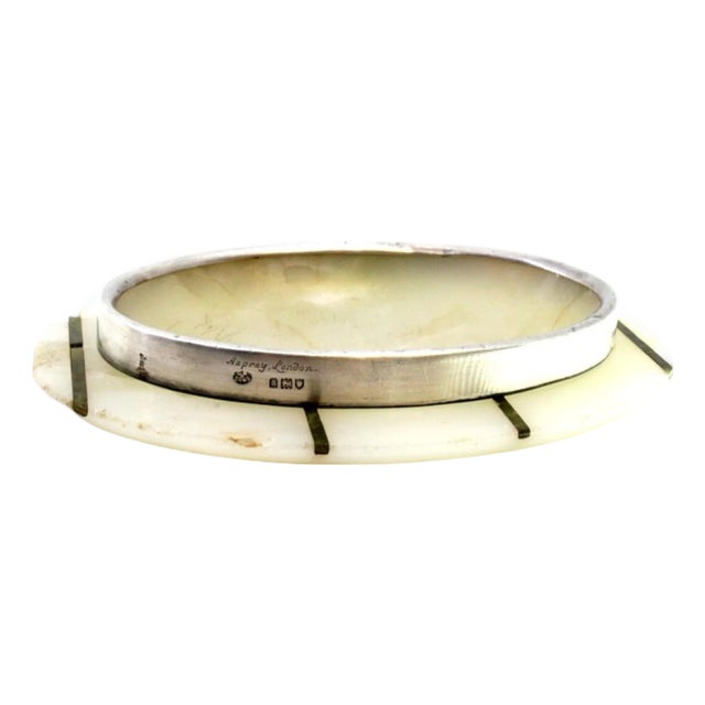 Oval Silver and Marble Soap Dish For Sale