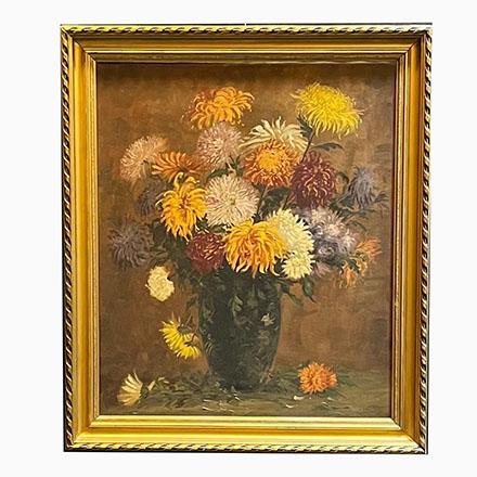 Albert Duplain, Flowers in a Big Vase, Oil on Canvas, 1925 For Sale