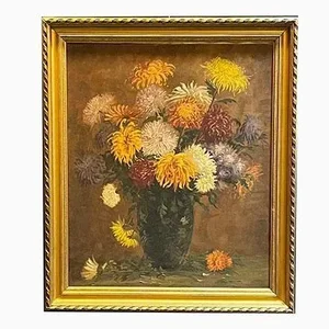 Albert Duplain, Flowers in a Big Vase, Oil on Canvas, 1925