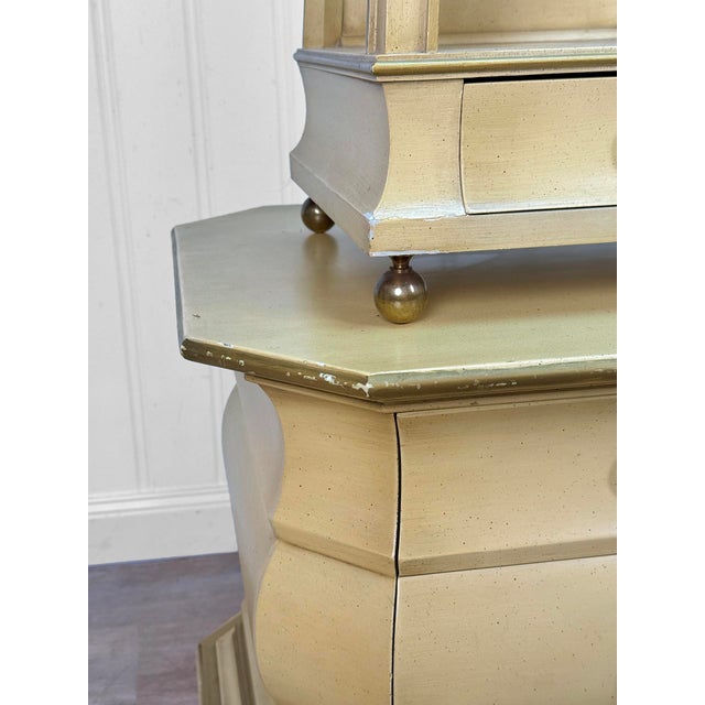 Vintage Hollywood Regency Obelisk Pyramid Etagere Cabinet Stand For Sale - Image 14 of 15