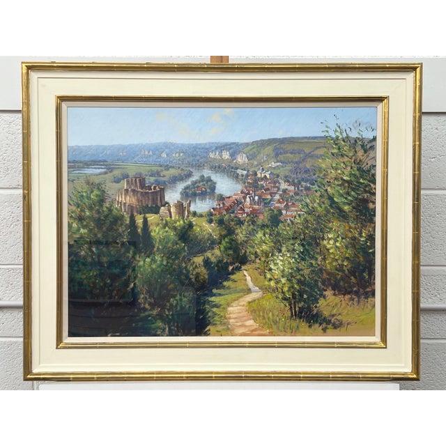 Late 20th Century Les Andelys in the Seine Valley France Pastel Art by 20th Century British Artist 1995 Circa For Sale - Image 5 of 11