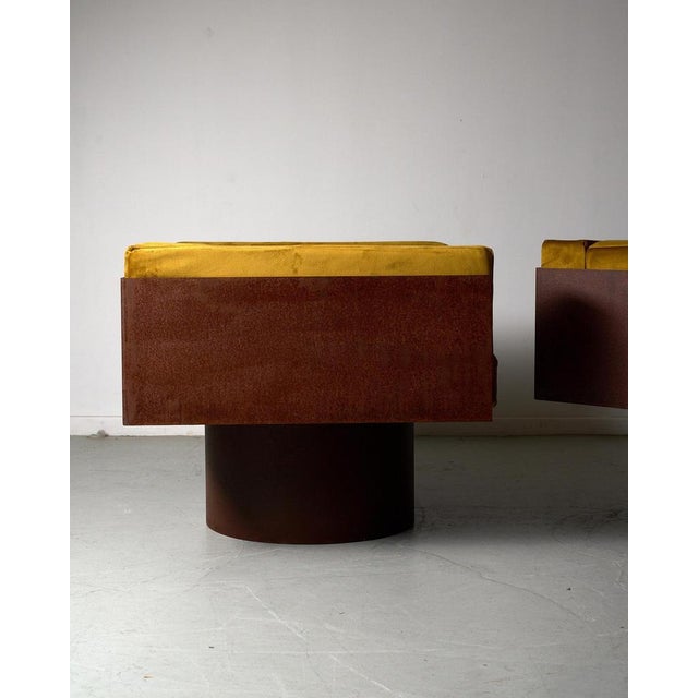 Yellow Corten Steel Seating Group, 1980s, Set of 2 For Sale - Image 8 of 15