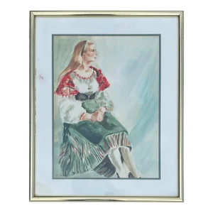 Vintage Marian Smith Watercolor Painting on Paper