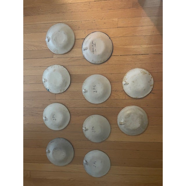 1990s Talavera Terra Cotta Mexican Folk Art Plates- Set of 10 For Sale - Image 12 of 12