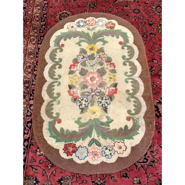 Early American Handmade Hooked Rug 3’ x 4’ 9” Chairish