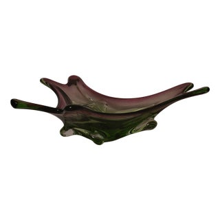 Mid-Century Modern Murano Glass Cachepot in Green and Pink, Italy, 1990s For Sale
