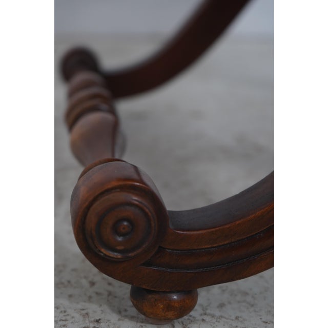Pair Regency Style X Design Mahogany Benches For Sale - Image 9 of 13