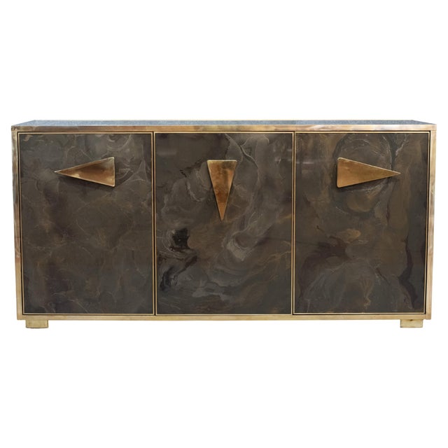 Marble Effect Glass Sideboard from Justfurnituress SRL For Sale - Image 11 of 11