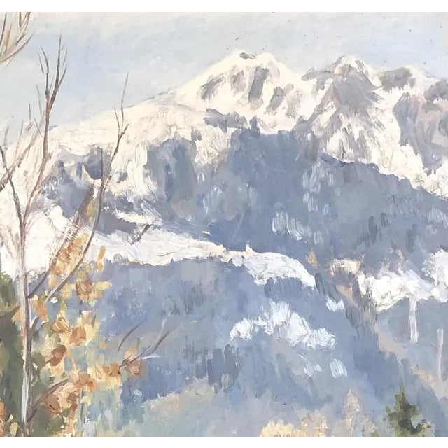 Paul Mathey, Vue sur la montagne, Oil on Cardboard For Sale - Image 5 of 7