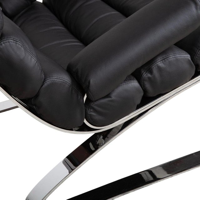 Set of Leather and Chrome Sinus Armchair and Ottoman from COR For Sale - Image 4 of 14