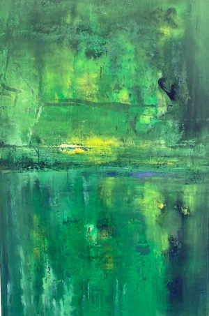 "Fall Into Place 1" Contemporary Original Abstract Painting by Nina Weintraub