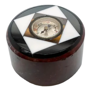 Antique Miniature Specimen Marble or Hard Stone Compass