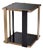 Square Side Table in Smoked Glass and Brushed Brass Finish For Sale