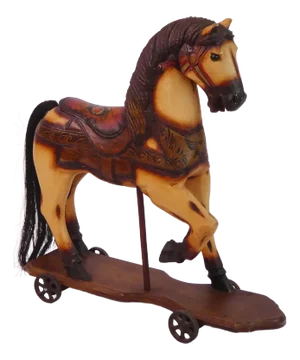 Large Wooden Rocking Horse with Glass Eyes