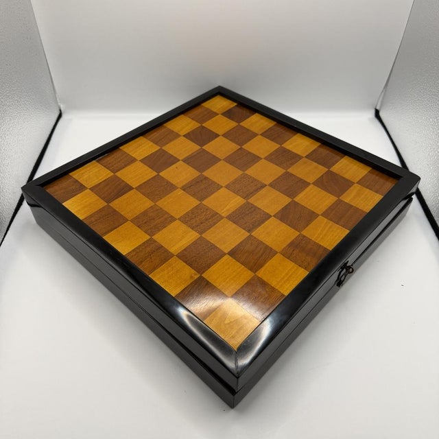 Black Bauhaus Games Box for Chess, Nine Mens Morris, and Backgammon, Germany, 1920s For Sale - Image 8 of 15