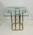 Metal Mid 20th Century Tulip Side Table W/ Brass-Plated Metal Topped W/ Square Beveled Glass For Sale - Image 7 of 8