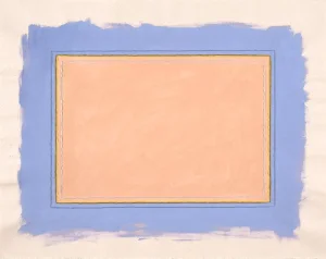 Minimalist Abstract Fine Art Print, Blush Pink & Cornflower Blue, 30 X 38 Unframed Print