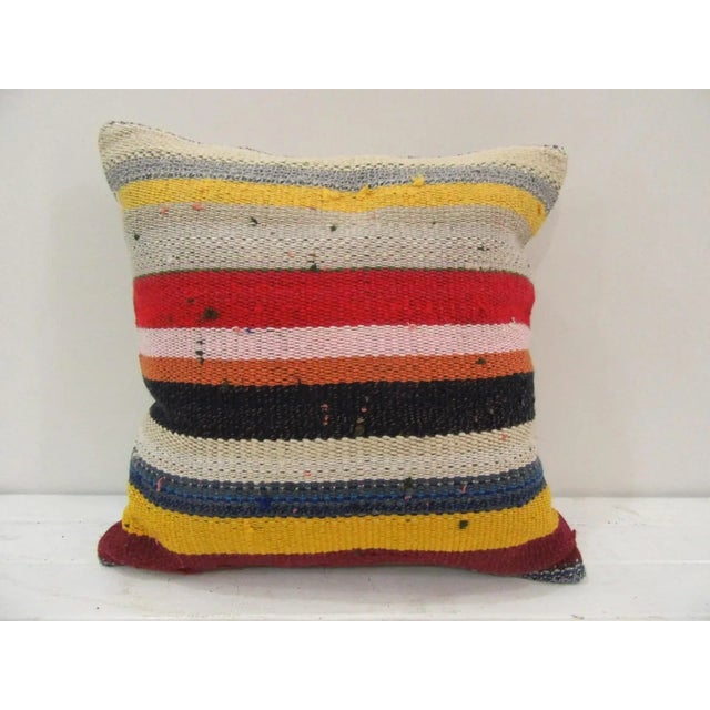 Handmade Turkish Kilim Pillow Cover For Sale - Image 4 of 4