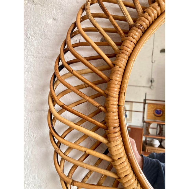 1960s Wicker Mirror attributed to Franco Albini, 1960s For Sale - Image 5 of 9