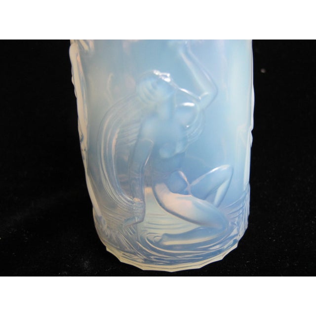 Glass Sabino Blue Opalescent Dancing Nude Nymphs Art Deco Glass 6" Perfume Scent Bottle For Sale - Image 7 of 16