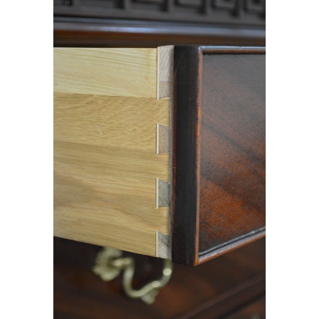 Wood Baker Colonial Williamsburg Collection Large Mahogany Chippendale Style Breakfront For Sale - Image 7 of 10
