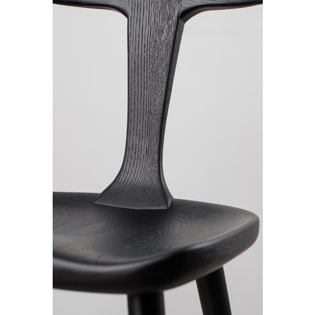 2020s Modern Style Ash Solid Wood Black Anvil Dining Chair For Sale - Image 5 of 12