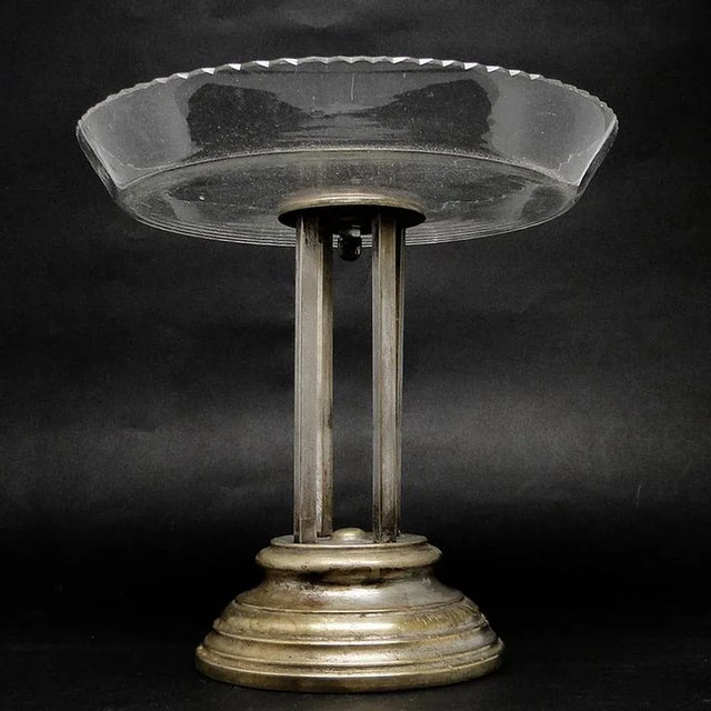 Goldenrod Biedermeier Bowl on Stand, Former Austro-Hungarian Empire, 1890s For Sale - Image 8 of 10