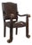 19th Century Beechwood, Metal, and Leather Throne, 1800s For Sale