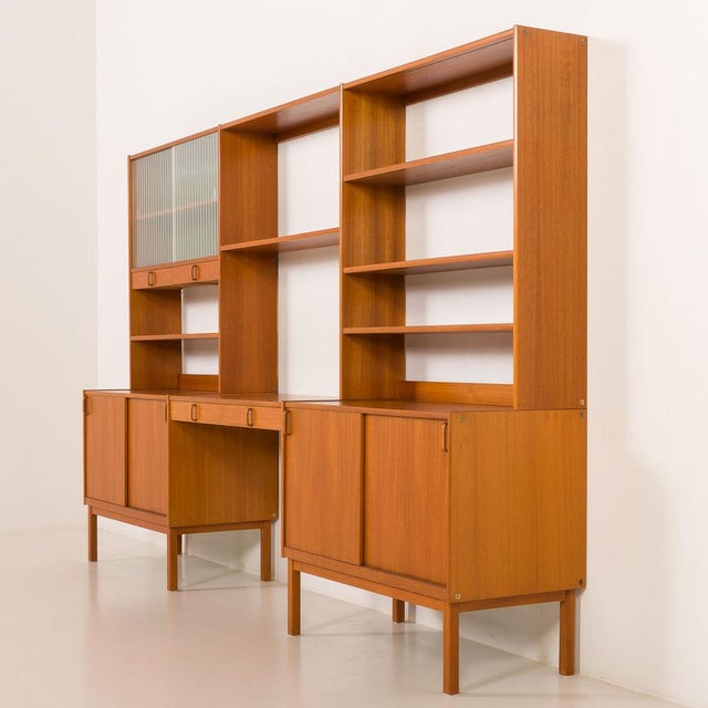 Free-Standing Wall Unit with Desk by Bertil Fridhagen for Bodafors, Sweden, 1960s For Sale - Image 13 of 18