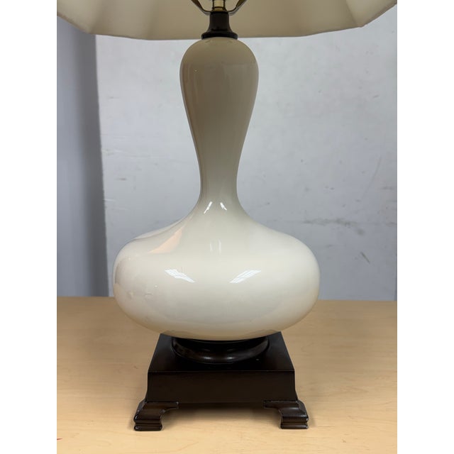 Ceramic Off White Aladdin Table Lamp For Sale - Image 7 of 12
