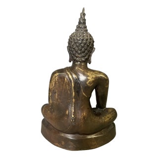Seated Bronze Buddha with Two Patinas, 1920s-1940s For Sale