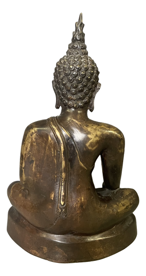 Seated Bronze Buddha with Two Patinas, 1920s-1940s