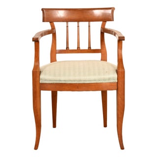 Kindel Furniture Regency Solid Cherry Wood Klismos Armchair For Sale