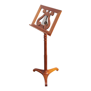 Antique Mahogany Lyre and Brass Music Stand