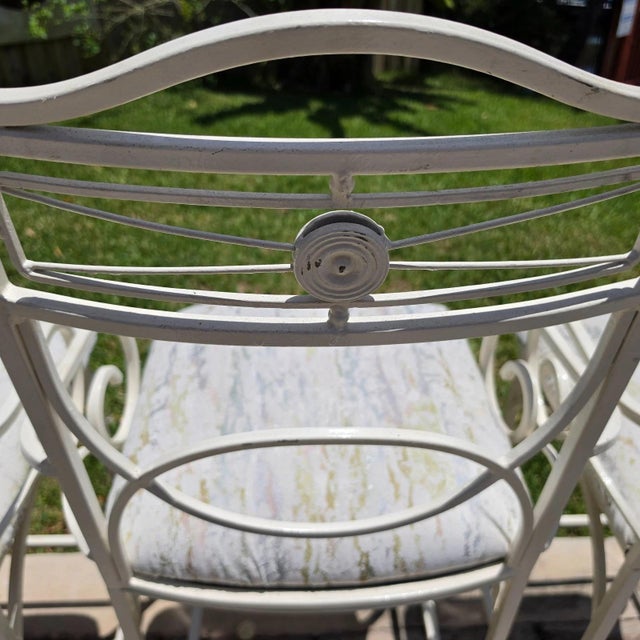 Set of 4 Vintage Coastal Palm Beach Regency Metal Barstools. For Sale - Image 17 of 18