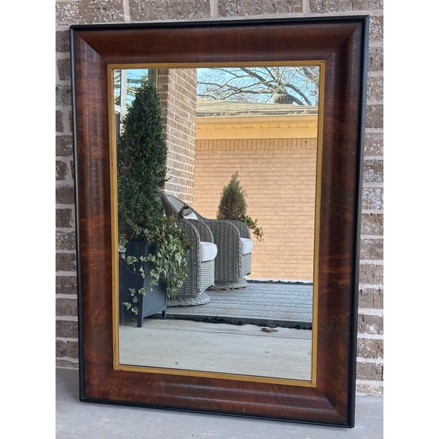 Early 19th Century Antique Large Scale Early 19th Century American Empire Mahogany & Gilt Ogee Wall Mirror For Sale - Image 5 of 18