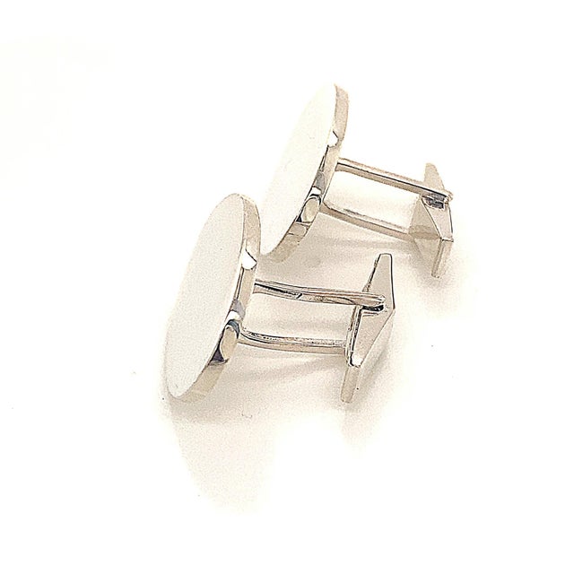 Contemporary 1990s Tiffany & Co Estate Sterling Silver Cufflinks, 2 Pieces For Sale - Image 3 of 12