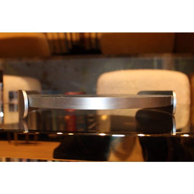 Textile Vintage Ginger Brown Blue Straw Tray For Sale - Image 7 of 8