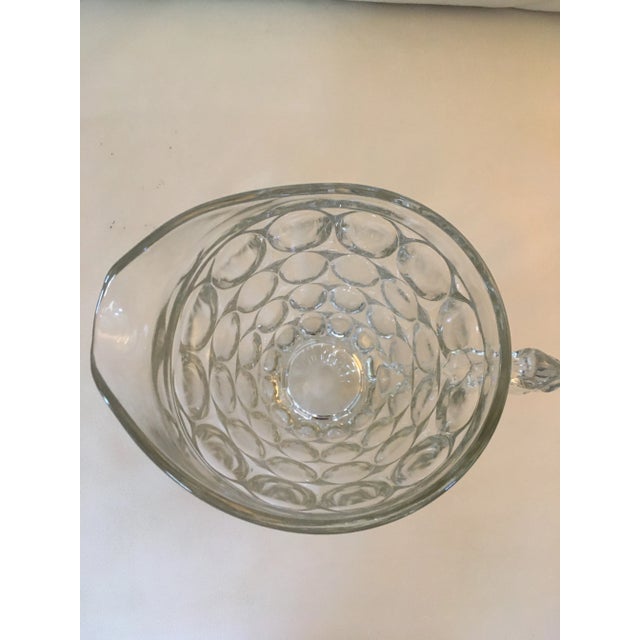 Art Deco Vintage Textured Glass Pitcher For Sale - Image 3 of 5