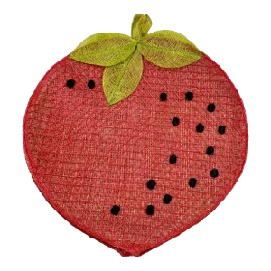 Vintage Strawberry Raffia Placemats-Set of 4