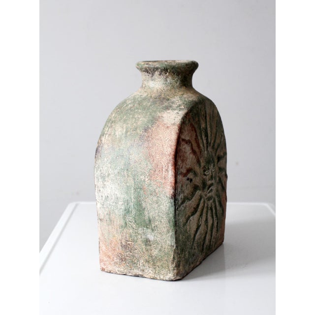 Vintage Cement Sun and Moon Vase Sculpture For Sale - Image 6 of 17