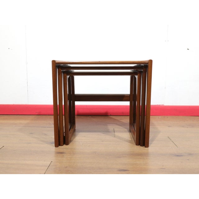 Mid 20th Century Mid Century Modern Vintage Teak Quadrille Nesting Ends Tables in the Style of G Plan Danish Style For Sale - Image 5 of 14